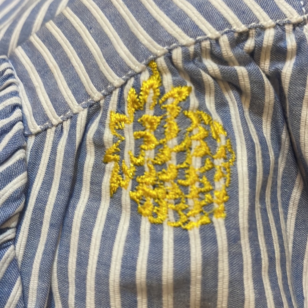 J. Crew Cotton wrap top in embroidered pineapple - Picture 4 of 4